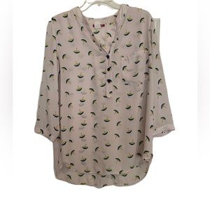 Ixia Silky Long Sleeve Blouse Umbrella Design